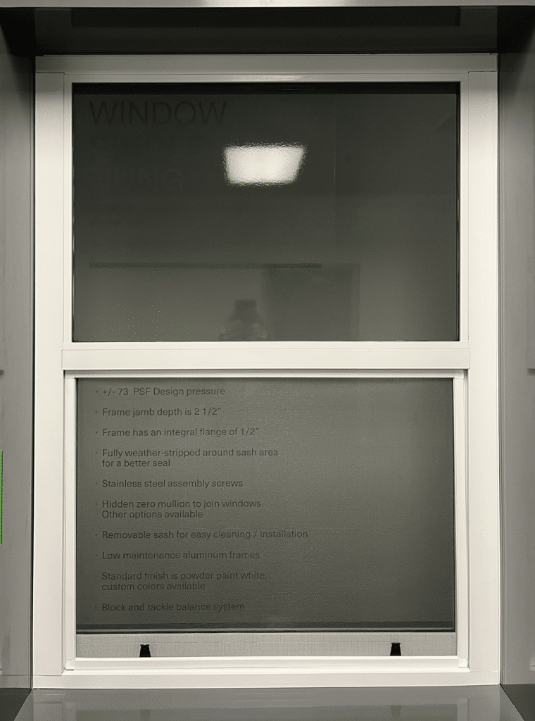 Airmaster 250 Impact Single Hung Window - White Frame / Grey Glass ...